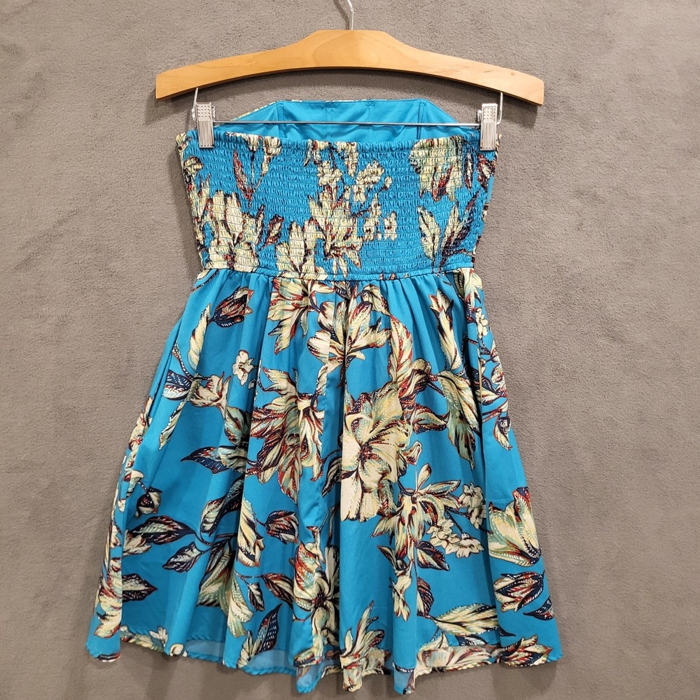 Band Of The Free Strapless Babydoll Dress Women's Size Medium Colorful Floral - Picture 2 of 7